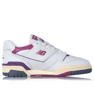 New Balance Man Sneakers Purple Size 9 Leather In White