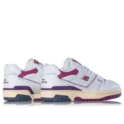 New Balance Man Sneakers Purple Size 9 Leather In White