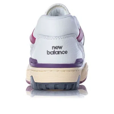 New Balance Man Sneakers Purple Size 9 Leather In White