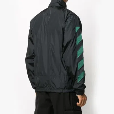 Off-white Fw20 Diagonal Stripe Zip Up Jacket In Black