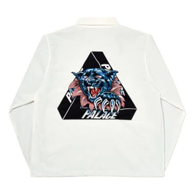 Palace Triangle Pattern Logo Lapel Jacket Unisex White In Neutral