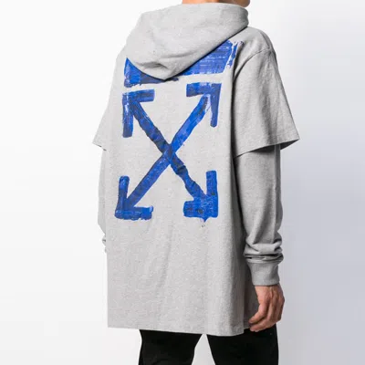 Off-white Back Arrow Printing Drawstring Gray In Blue