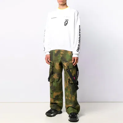 Off-white Arrow Pattern Round Neck Pullover White