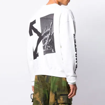 Off-white Arrow Pattern Round Neck Pullover White