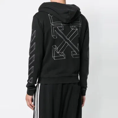 Off-white Unisex Print Jacket Black/grey In Blue