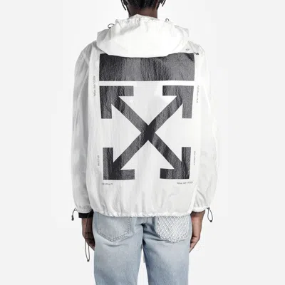 Off-white Fw19 Printing Pullover Hooded Jacket Men White