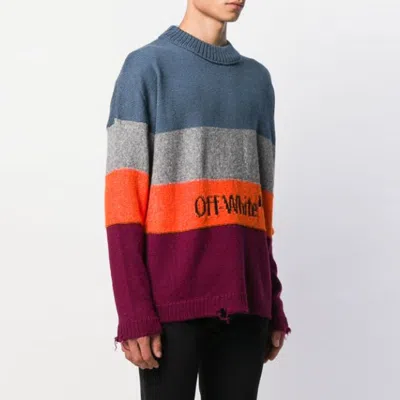 Off-white Multi-color Stripe Sweater Men Multi-color