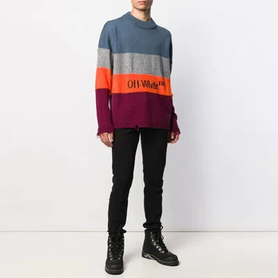 Off-white Multi-color Stripe Sweater Men Multi-color