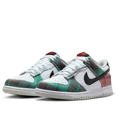 Nike (gs)  Dunk Low Plaid 'white Red Green' In Multi