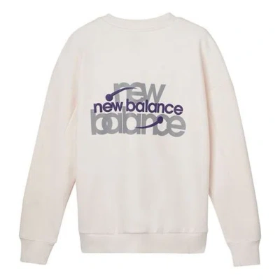New Balance (wmns)  Classic Logo Print Sweatshirt 'white Purple' In Neutral