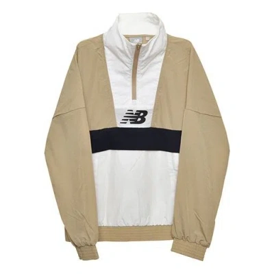 New Balance (wmns)  Woven Stand Collar Half Zipper Casual Jacket Milky White In Neutral