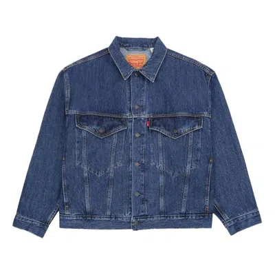 To Be Defined Men's Levis Lapel Button Denim Jacket Blue