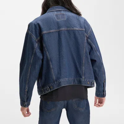 To Be Defined Men's Levis Lapel Button Denim Jacket Blue