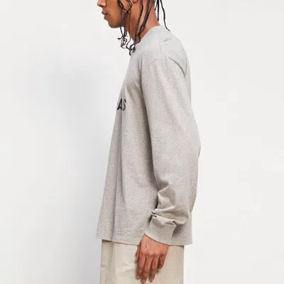 Essentials Fear Of God  Fw20 Long Sleeve Logo Tee 'heather Oatmeal'