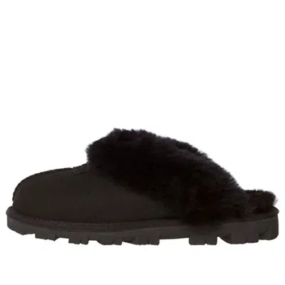 Ugg Disquette Chalet Suede And Sheepskin Slippers In Black