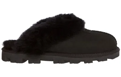 Ugg Disquette Chalet Suede And Sheepskin Slippers In Black