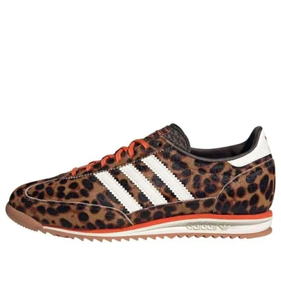 Adidas Originals Womens Adidas Sl 72 Leopard-print Suede And Mesh Low-top Trainers In Black