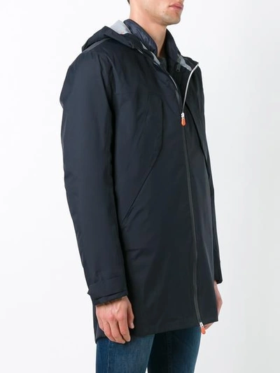 Shop Save The Duck Hooded Coat - Blue