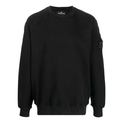 Stone Island Men's Cotton Crewneck Sweatshirt In Black