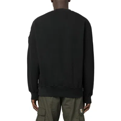 Stone Island Men's Cotton Crewneck Sweatshirt In Black