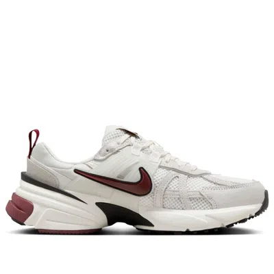 Nike V2k Run Glitter Sneakers In White And Red In White