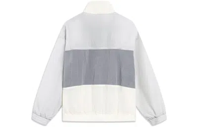 Li-ning Windbreaker Athletic Jacket 'white Grey' In Gray