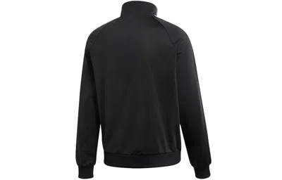 Adidas Originals Adidas Logo Printing Side Stripe Stand Collar Sports Jacket Black