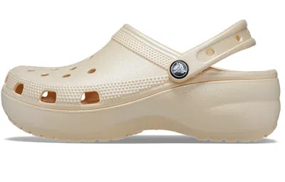 Crocs Classic Platform Shimmer Clog In Neutral