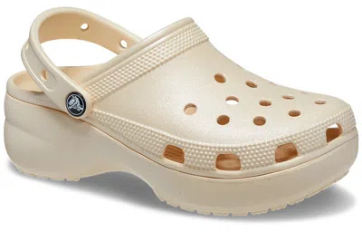 Crocs Classic Platform Shimmer Clog In Neutral