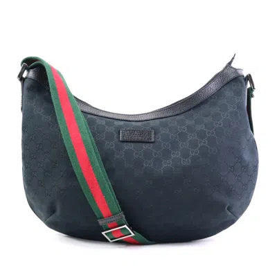 Pre-owned Gucci Black Gg Canvas Shoulder Bag ()