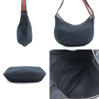 Pre-owned Gucci Black Gg Canvas Shoulder Bag ()