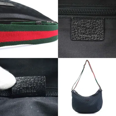 Pre-owned Gucci Black Gg Canvas Shoulder Bag ()