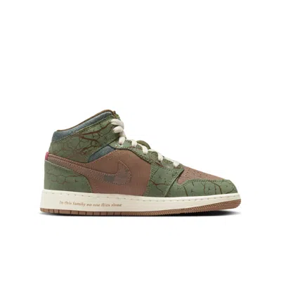 Air Jordan (gs)  1 Mid 'treeline' In Green