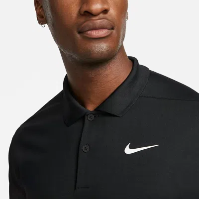 Nike Casual Breathable Solid Color Golf Short Sleeve Polo Shirt Black In Black