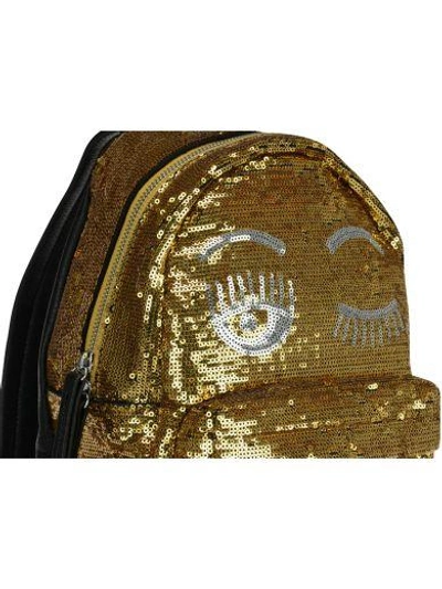 Shop Chiara Ferragni Flirting Backpack In Gold