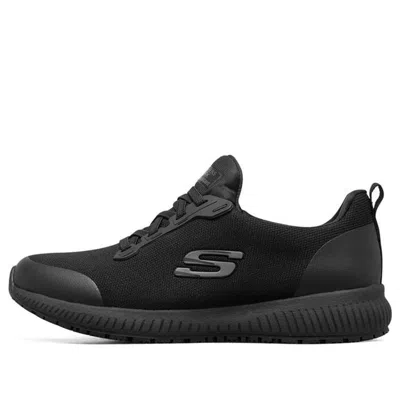 Skechers Women's Work: Squad Slip Resistant Wide Width Athletic Work Sneakers From Finish Line In Black