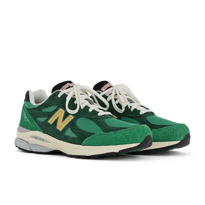 New Balance Man Sneakers Green Size 9 Leather, Textile Fibers