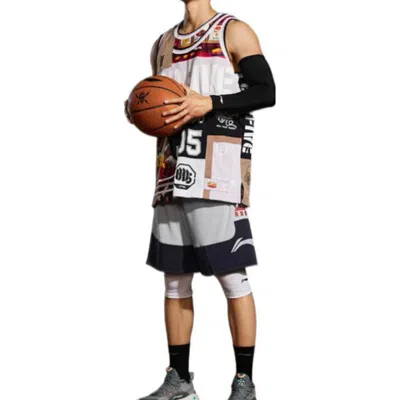 Li-ning Badfive Logo Basketball Shorts 'white Navy' In Gray