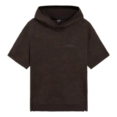 Li-ning X Jackie Chan Short Sleeve Hoodie 'dark Brown'