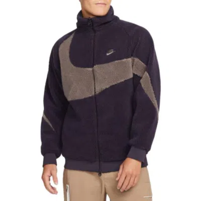 Nike Big Swoosh Reversible Boa Jacket (asia Sizing) 'cave Purple' In Blue