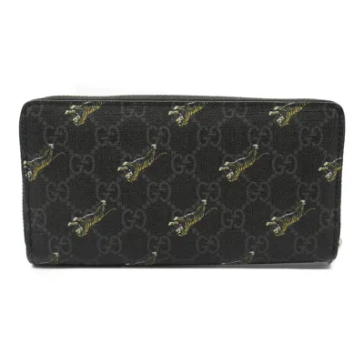 Pre-owned Gucci Black Leather Long Wallet (bi-fold) ()