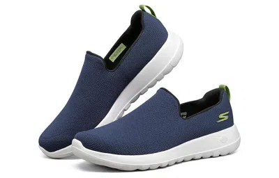 Skechers Go Walk Max 'navy Lime' In Blue