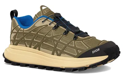 Dior B31 Runner Sneaker Brown Technical Mesh And Khaki In Multi