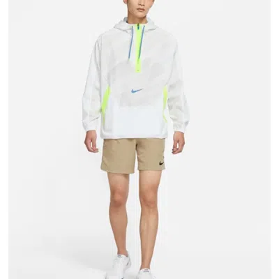 Nike Men's  Dri-fit Sport Clash Hooded Half Zipper Athleisure Casual Sports Pullover Jacket Autumn Cr In White