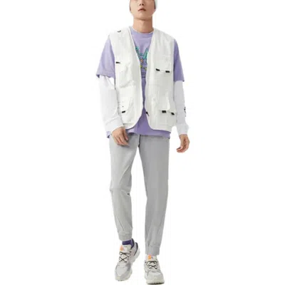 Li-ning Badfive Logo Knit Sweatpants 'light Grey' In Blue