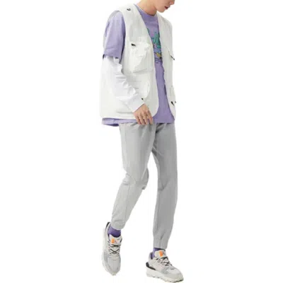 Li-ning Badfive Logo Knit Sweatpants 'light Grey' In Blue