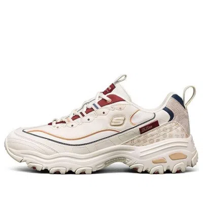 Skechers D Lites Low-top Running Shoes Beige/red In White