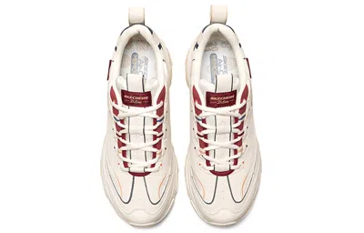 Skechers D Lites Low-top Running Shoes Beige/red In White