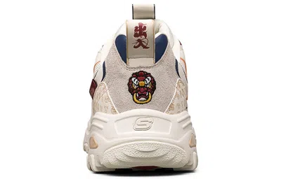 Skechers D Lites Low-top Running Shoes Beige/red In White