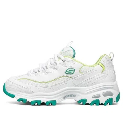 Skechers (wmns)  D Lites 1.0 Low-top Running Shoes White/green In Multi
